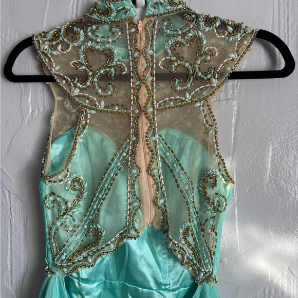 Alyce Paris Teal Satin Dress - Picture 7 of 9